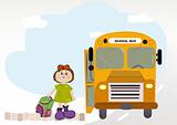 girl with school bus