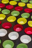 Vibrant cupcake wrappers (backing cups) in silicon/metal  tray