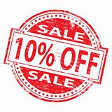 10 Percent Off  rubber stamp