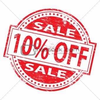 10 Percent Off  rubber stamp