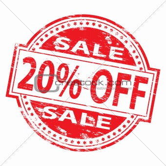 20 Percent Off  rubber stamp