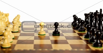 Chess pieces on board
