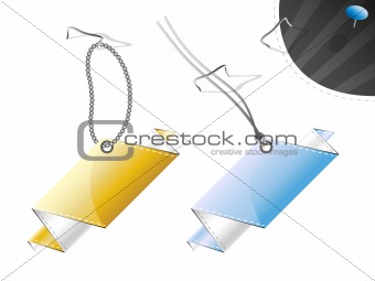 Isolated abstract folded tags