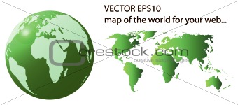 3d globe and map of the world
