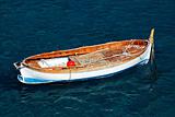 Anchored boat at Ligurian Sea