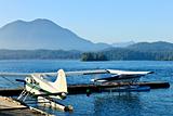 Sea planes at dock in Tofino, Vancouver Island, Canada