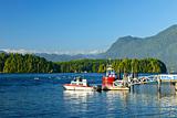 Boats at dock in Tofino, Vancouver Island, Canada