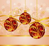 abstract background with Christmas balls