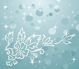 winter background with floral branch