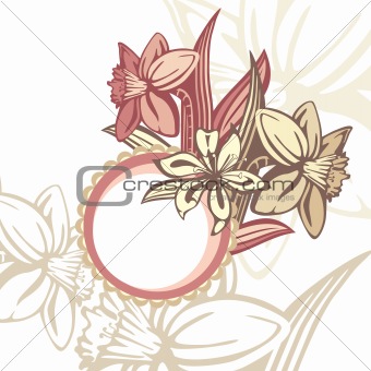 retro floral frame