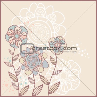 cute card with flowers