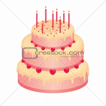 sweet pink wedding cake