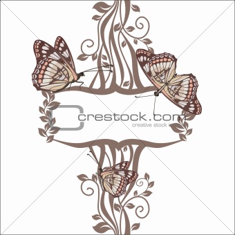 frame with butterflies
