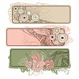 horizontal floral banners