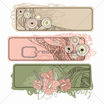 horizontal floral banners