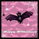 greeting card with cute bat