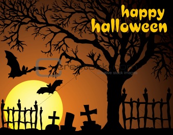 Halloween vector illustration scene