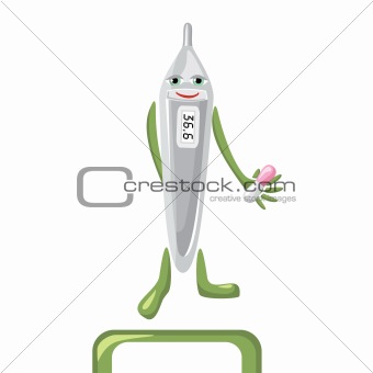 cartoon medical thermometer