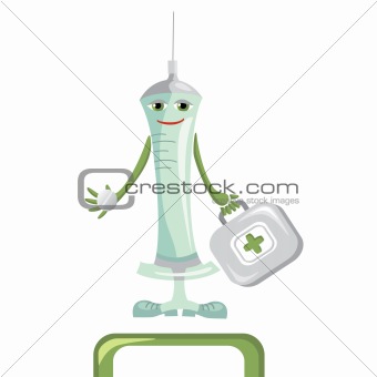 cartoon medical syringe