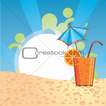orange cocktail illustration
