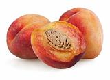 Peaches with half