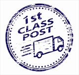 1st Class Post rubber stamp
