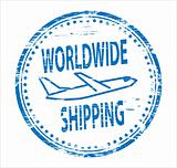 Worldwide Shipping rubber stamp