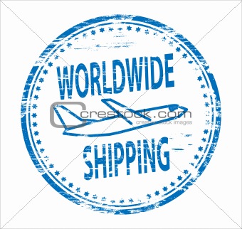 Worldwide Shipping rubber stamp