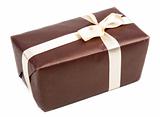 Gift brown box with bow