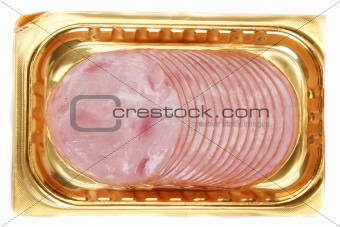 Meat in golden packing