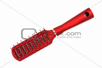 Red massage plastic comb