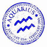 Aquarius Star Sign rubber stamp