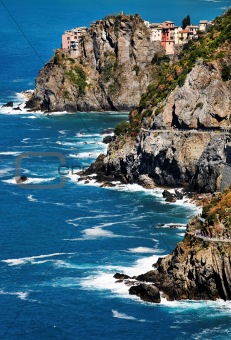 Sea landscape on the Ligurian Coast