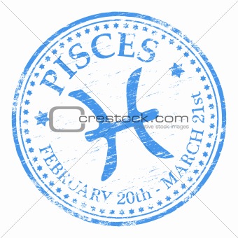 Pisces Star Sign rubber stamp
