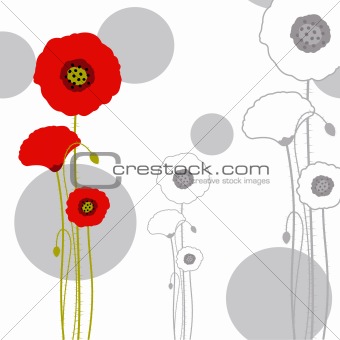 Abstract red poppy wallpaper