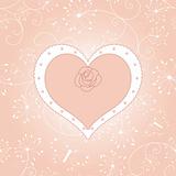 Vintage floral heart with rose greeting card