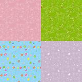 Set of floral seamless pattern