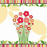 Springtime love greeting card with colorful flowers