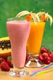 Strawberry Milkshake and Papaya Juice