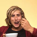 Young Man Eating Jelly