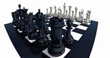 Dramatic view on chess set