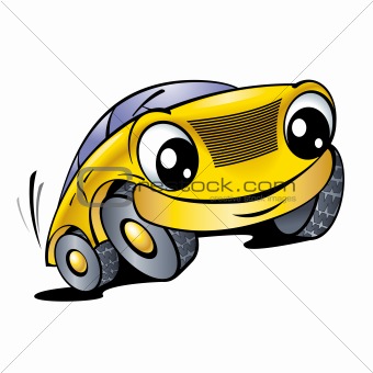 Funny yellow car