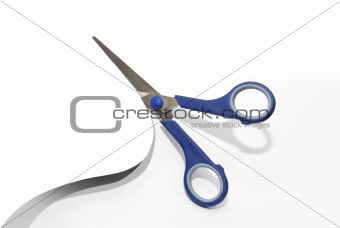 Scissors cutting a paper