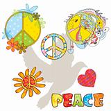 set of various peace symbols