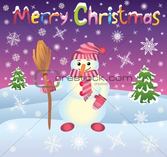 card with snowman