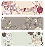 cute vector floral banners