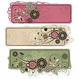 abstract cute horizontal floral banners