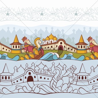 background with fairytale characters