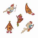 set of cute fairytale characters