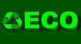 Eco word over green grass